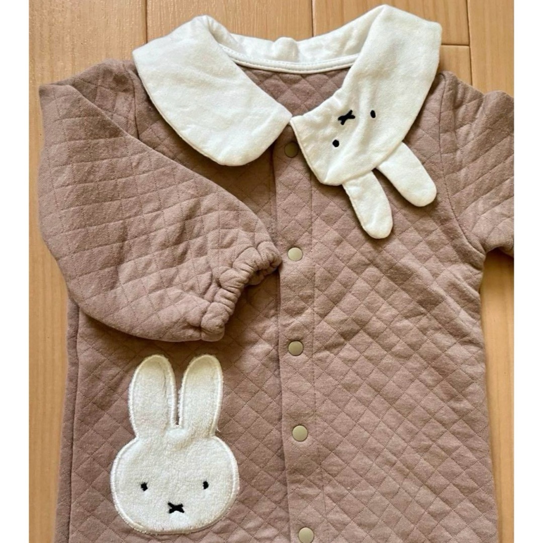 miffy(ミッフィー)のミッフィー 衿モチーフ長袖キルト2WAYオール キッズ/ベビー/マタニティのベビー服(~85cm)(カバーオール)の商品写真