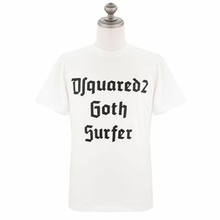 ディースクエアード(DSQUARED2)のDSQUARED2 ディースクエアード 半袖Tシャツ S74GD1085 S23009 D2 GOTH SURFER T-SHIRT メンズ ホワイト Mサイズ(Tシャツ/カットソー(半袖/袖なし))