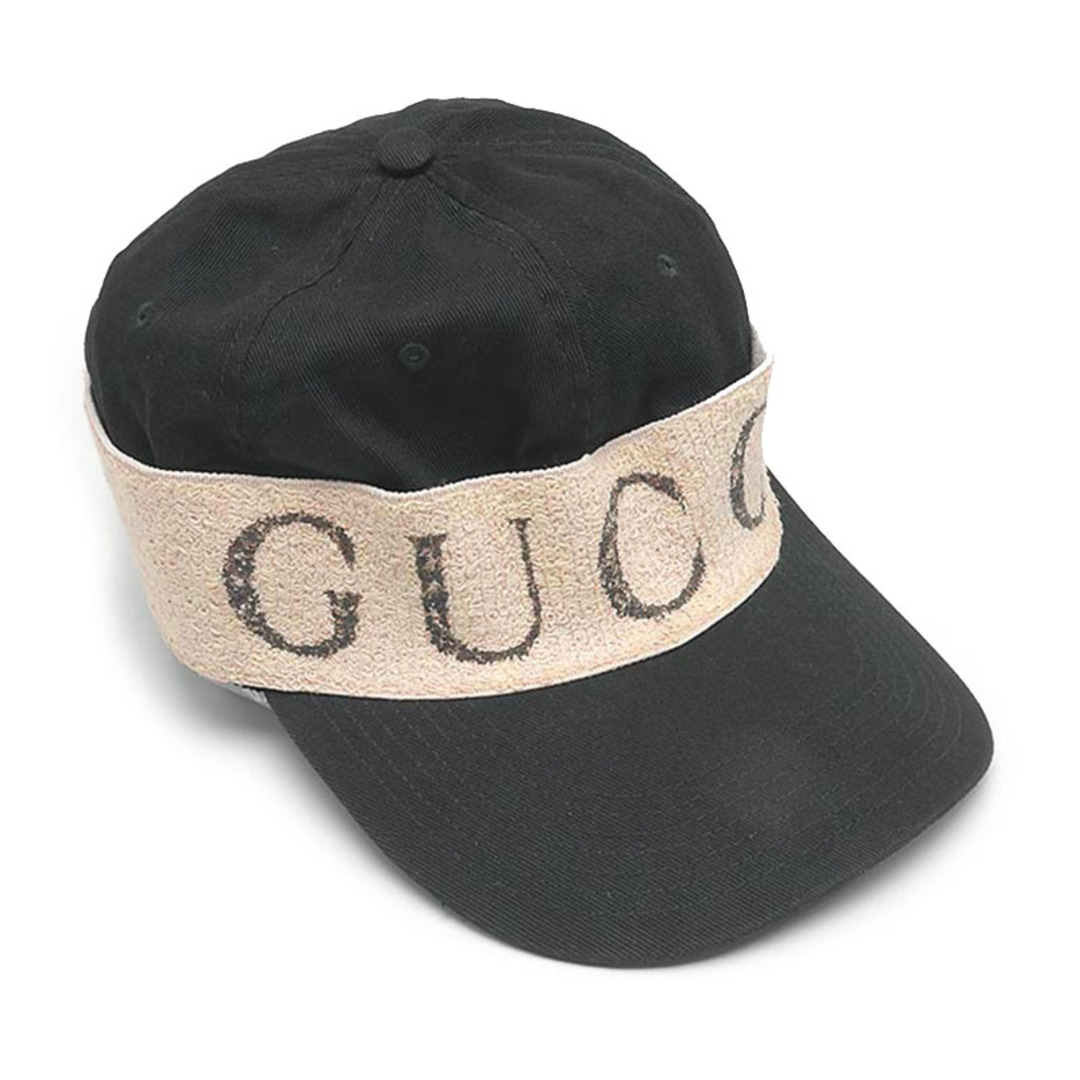 Gucci(グッチ)のグッチ ベースボールキャップ 492545 サイズXL 60 ブラック×ベージュ メンズの帽子(キャップ)の商品写真