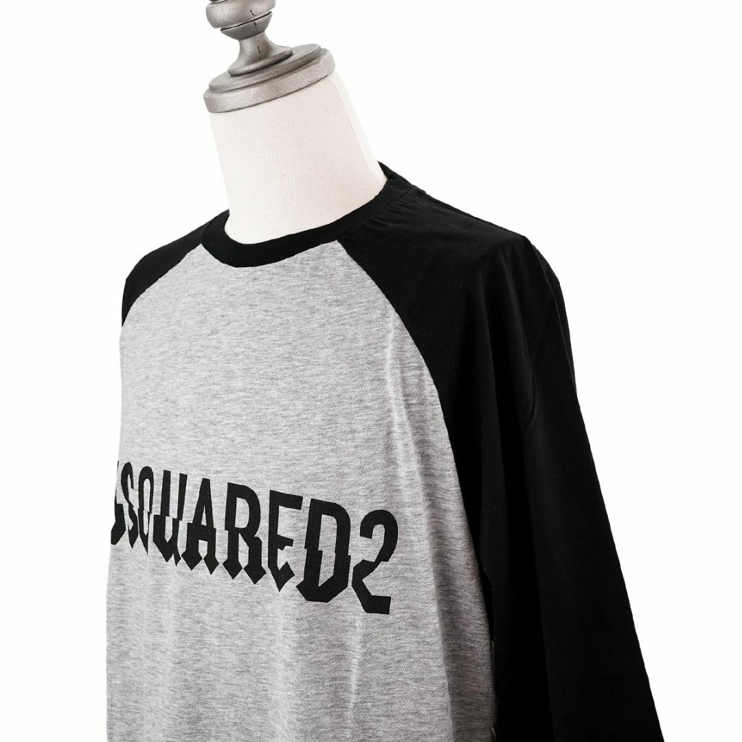 DSQUARED2 ディースクエアード 長袖Tシャツ S74GD1107 S22146 D2 MALE PRE-COLLECTION メンズ  グレー×ブラック Mサイズ | フリマアプリ ラクマ