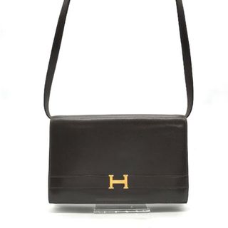 エルメス(Hermes)のHERMES エルメス ボックスカーフ アニー 2WAY ショルダー バッグ ブラウン マルF 刻印 外観良品 a992(ショルダーバッグ)