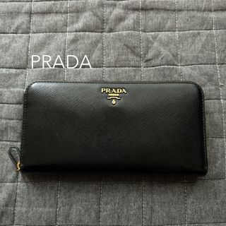 プラダ(PRADA)のPRADA プラダ 長財布 サフィアーノSAFFANO ラウンドファスナー ロゴ(財布)