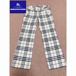 バーバリーブルーレーベル(BURBERRY BLUE LABEL)の☆Burberryバーバリー☆ チェックパンツ　サイズ34  Sサイズ　金ボタン(カジュアルパンツ)