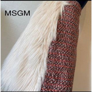 エムエスジーエムカレッジ(MSGM COLLEGE)のMSG Mツイード×ファースカート(ミニスカート)