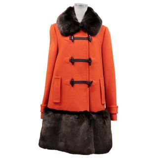 ケイトスペードニューヨーク(kate spade new york)の美品 ケイトスペード FLORENCE BROADHURST ALLIE COAT ダッフル コート レディース ウール オレンジ 4 フェイクファー Kate Spade(その他)