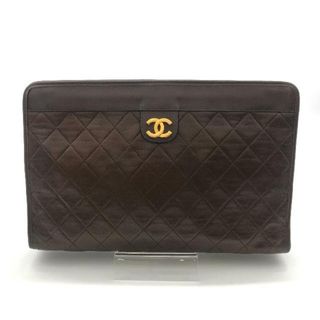 シャネル(CHANEL)のCHANEL シャネル マトラッセ ラムスキン クラッチ バッグ ブラウン レザー a1562(クラッチバッグ)