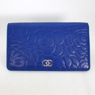 シャネル(CHANEL)のシャネル カメリア ブルー 長財布[b29-46］(財布)