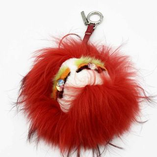 FENDI フェンディ モンスター バッグバグス チャーム キーホルダー アクセサリー レッド ファー 小物 レディース メンズ ファッション USED 【中古】