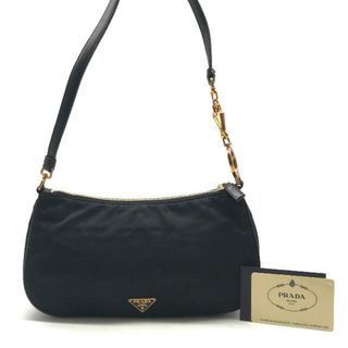 プラダ(PRADA)のPRADA プラダ テスート ショルダー バッグ GP金具 ブラック 三角ロゴ 美品 k1322(ショルダーバッグ)