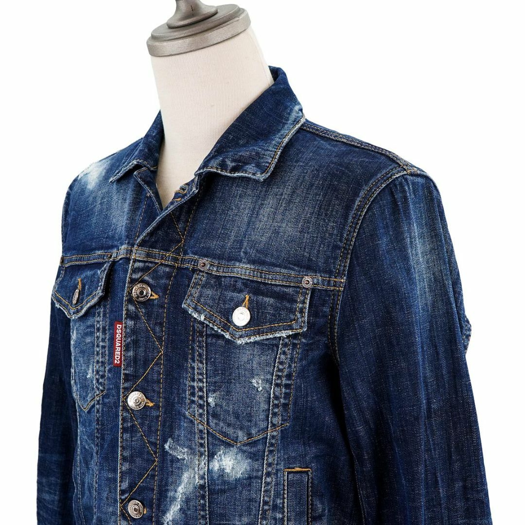 DSQUARED2(ディースクエアード)のDSQUARED2 ディースクエアード デニムジャケット S79AM0045 S30342 ICON DAN JEAN JACKET メンズ ブルー サイズ46/S メンズのジャケット/アウター(Gジャン/デニムジャケット)の商品写真