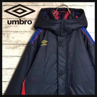 アンブロ(UMBRO)の【ビッグサイズ】アンブロ　刺繍ロゴ入りロングベンチコート　ネイビー　H625(その他)