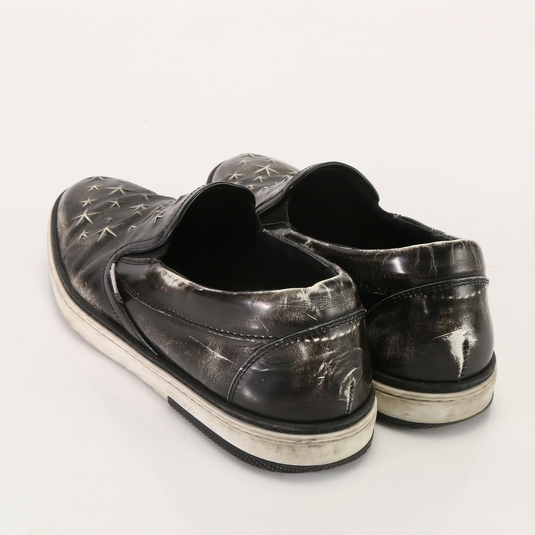 JIMMY CHOO(ジミーチュウ)の美品 ジミーチュウ レザー スター スリッポン スニーカー シューズ ブラック 人気 流行 かっこいい おしゃれ メンズ AAB 0330-5T5 メンズの靴/シューズ(スニーカー)の商品写真