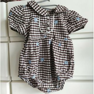 キャラメルベビー&チャイルド(Caramel baby&child )の海外子供服　bebe organic風ロンパース　チェック　80cm(18m)(ロンパース)