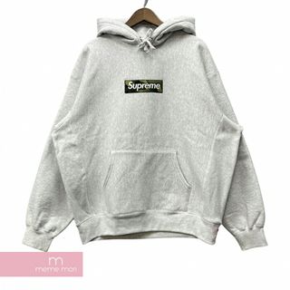 シュプリーム(Supreme)のSupreme 2023AW Box Logo Hooded Sweatshirt Ash Grey シュプリーム ボックスロゴフーデッドスウェットシャツ アッシュグレー プルオーバーパーカー フード刺繍 迷彩 カモボックスロゴ グレー サイズXXL【240129】【新古品】【me04】(パーカー)