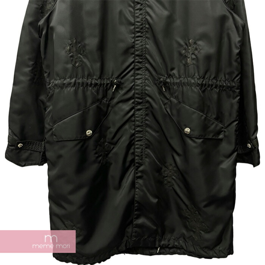 Chrome Hearts(クロムハーツ)の【BIG PRICE OFF】CHROME HEARTS U PUDDLES クロムハーツ パドルズ フーデッドナイロンコート レインコート クロスレザーパッチ ダガージップ クロスボールボタン ブラック サイズL 【240130】【中古-A】【me04】 メンズのジャケット/アウター(その他)の商品写真