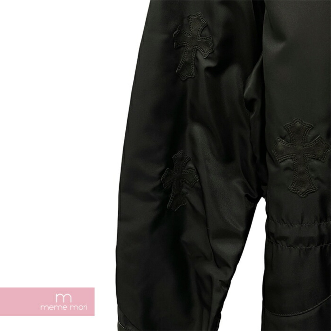 Chrome Hearts(クロムハーツ)の【BIG PRICE OFF】CHROME HEARTS U PUDDLES クロムハーツ パドルズ フーデッドナイロンコート レインコート クロスレザーパッチ ダガージップ クロスボールボタン ブラック サイズL 【240130】【中古-A】【me04】 メンズのジャケット/アウター(その他)の商品写真