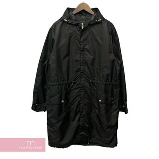 クロムハーツ(Chrome Hearts)の【BIG PRICE OFF】CHROME HEARTS U PUDDLES クロムハーツ パドルズ フーデッドナイロンコート レインコート クロスレザーパッチ ダガージップ クロスボールボタン ブラック サイズL 【240130】【中古-A】【me04】(その他)