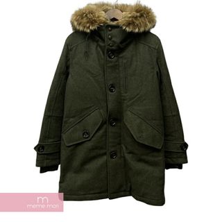 モンクレール(MONCLER)のMONCLER 2022AW Rabbit Faure Down Jacket 420914233115 57318 モンクレール ラビットファーダウンジャケット フーデッドジップダウン ロングコート ファー カーキ サイズ0 【240130】【中古-A】【me04】(その他)