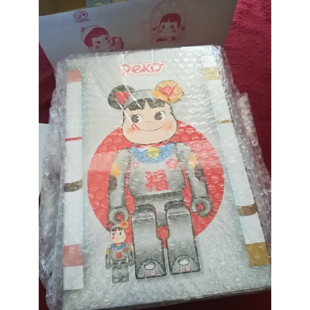 BE@RBRICK 招き猫 ペコちゃん 福 銀メッキ 100%&400% BE@RBRICK 招き猫 ペコちゃん 福 銀メッキ 100%&400%