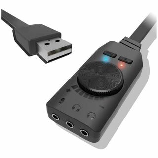 サウンドカード Plextone USB オーディオ 変換アダプター 外付け(ノーカラージャケット)