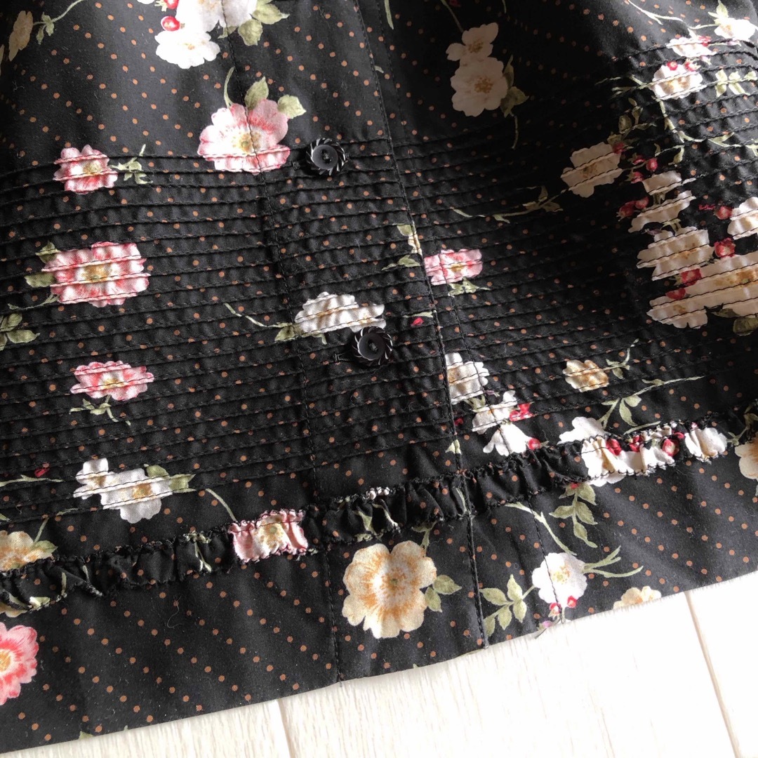 ピンクハウス 綿ローン ドット いぬいばら 野薔薇 花柄 黒 ピンクハウス 綿ローン ドット いぬいばら 野薔薇 花柄 黒