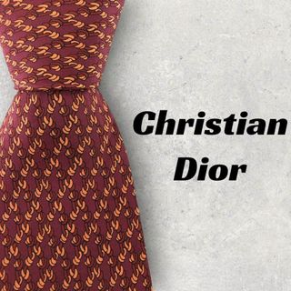 クリスチャンディオール(Christian Dior)の【5833】良品！Christian Dior　ネクタイ　レッド系(ネクタイ)