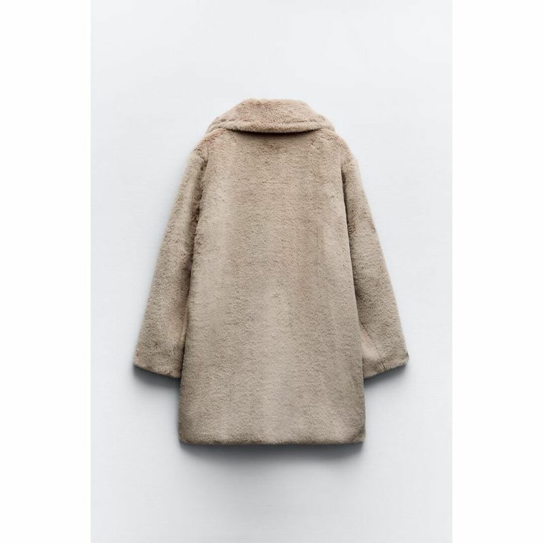 ZARA(ザラ)のZARA フェイクファー コート M グレー レディースのジャケット/アウター(毛皮/ファーコート)の商品写真