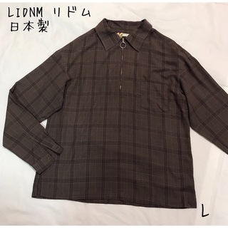 リドム(LIDNM)のLIDNM  ハーフジップチェックシャツ  プルオーバー　オーバーサイズ　L(シャツ)