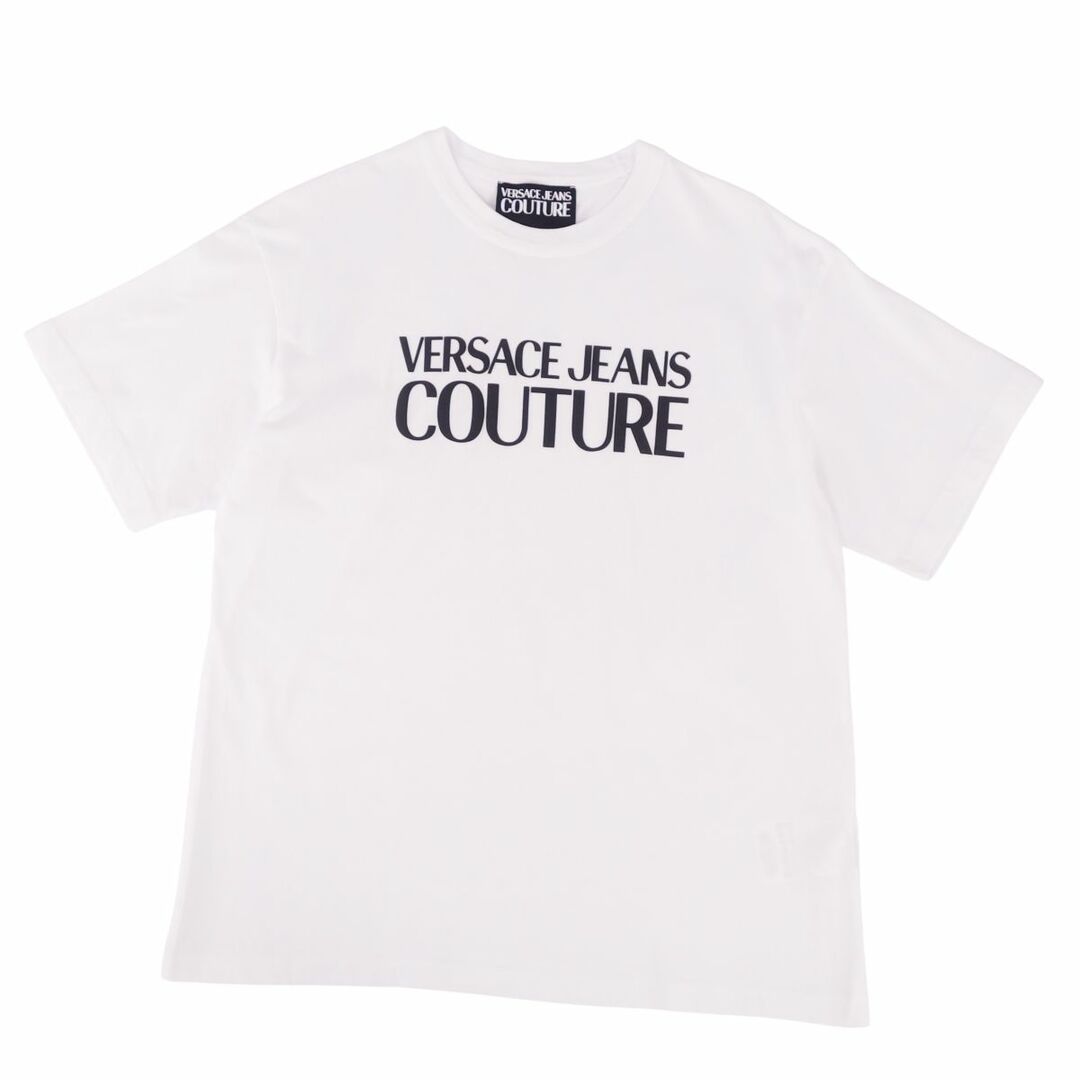 VERSACE(ヴェルサーチ)の美品 ヴェルサーチ VERSACE JEANS COUTURE Tシャツ カットソー ショートスリーブ 半袖 コットン トップス メンズ M ホワイト メンズのトップス(Tシャツ/カットソー(半袖/袖なし))の商品写真