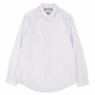 グッチ(Gucci)の美品 グッチ GUCCI シャツ ロングスリーブ 長袖 コットン トップス メンズ イタリア製 38/15(S相当) ライトブルー(シャツ)