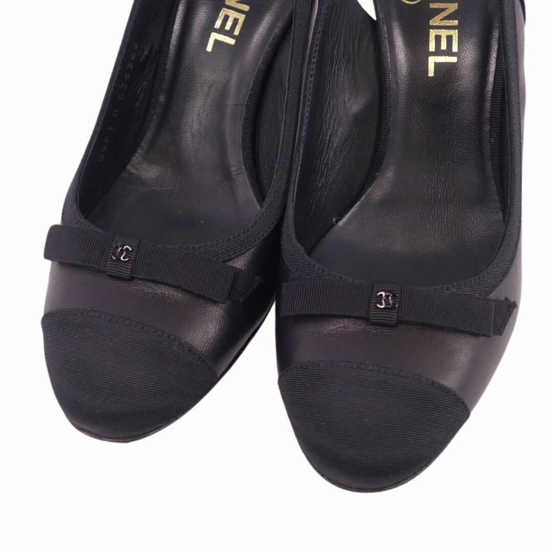 CHANEL(シャネル)のシャネル CHANEL パンプス バックストラップ ヒール ココマーク ラムレザー シューズ レディース 36.5C ブラック レディースの靴/シューズ(ハイヒール/パンプス)の商品写真