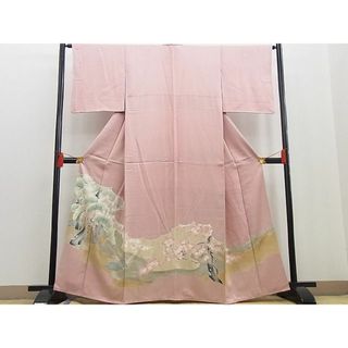 平和屋野田店■豪華色留袖　友禅　光琳松桜楓文　暈し染め　金糸　逸品　n-cw0766(着物)