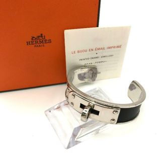 エルメス(Hermes)の良品 HERMES エルメス ケリー バングル SV金具 ブラック シルバー アクセサリー k261(ブレスレット/バングル)