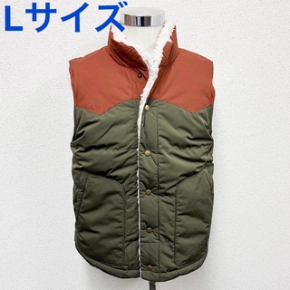 パタゴニア(patagonia)の新品 パタゴニア メンズ リバーシブル ビビーダウンベスト カーキ Lサイズ(ダウンベスト)