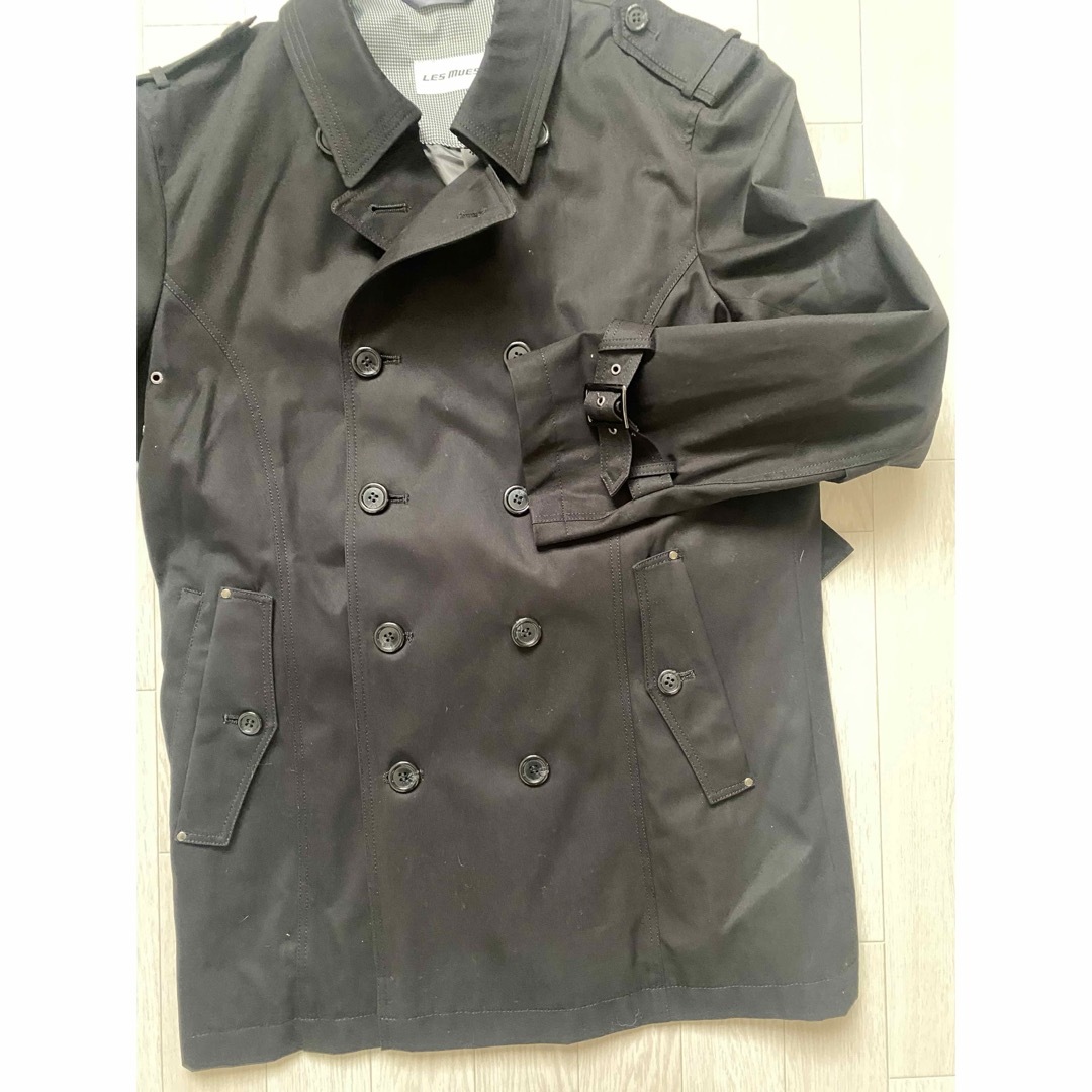 AOKI(アオキ)のLES MUES レミュー メンズ トレンチコート サイズSブラック メンズのジャケット/アウター(トレンチコート)の商品写真