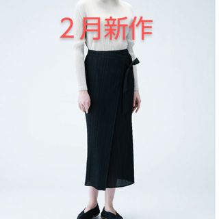 ヒップ61cm希少✨美品　PLEATS PLEASE ジップアップ　スカート　　グレー　03