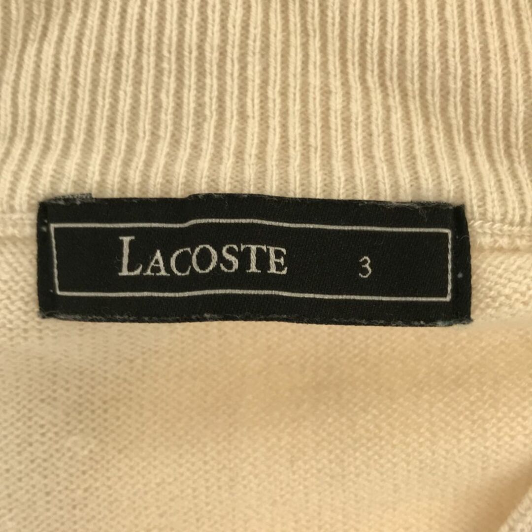 LACOSTE(ラコステ)のラコステ 長袖 ウールブレンド ハーフジップ セーター 3 ホワイト LACOSTE ニット メンズ 古着 【240201】 メンズのトップス(ニット/セーター)の商品写真