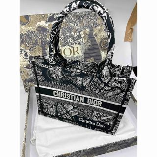 クリスチャンディオール(Christian Dior)の【極美品】Dior ブックトート スモール パリ市街刺繍(トートバッグ)