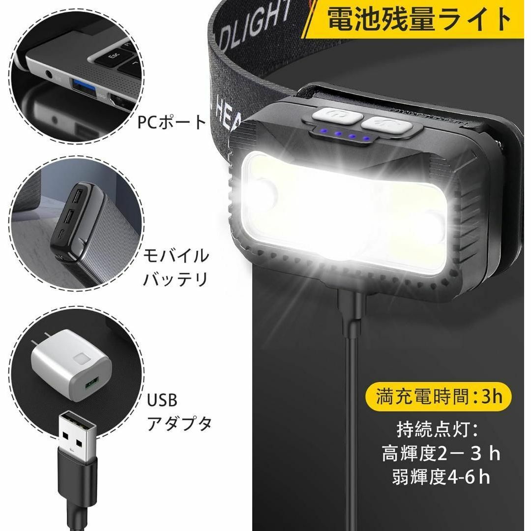 ❤️大特価❤️ヘッドライト 充電式 アウトドア用 LEDヘッドランプ メンズのジャケット/アウター(ノーカラージャケット)の商品写真