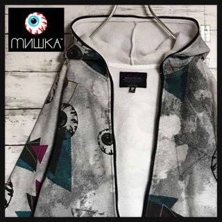 ミシカ(MISHKA)の【総柄】ミシカ　希少デザインパーカー　裏起毛　美品　H642(パーカー)