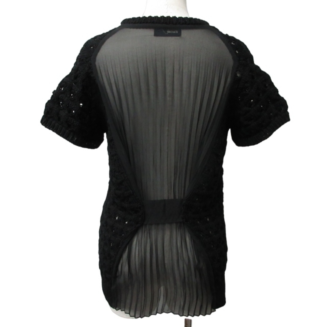 kolor(カラー)のカラー kolor プリーツ切替ニット 半袖 ブラック 黒 2 IBO46 レディースのトップス(ニット/セーター)の商品写真