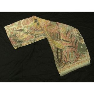 エトロ(ETRO)の■新品■未使用■ ETRO エトロ シルク100% ペイズリー柄 フリンジ ストール ショール レディース ベージュ系×マルチカラー AT2772 (その他)