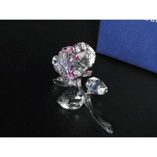 スワロフスキー(SWAROVSKI)の■新品■未使用■ SWAROVSKI スワロフスキー ブロッサミング クリスタル ローズ オブジェ 置物 インテリア クリア×パープル系 AT3411 (その他)