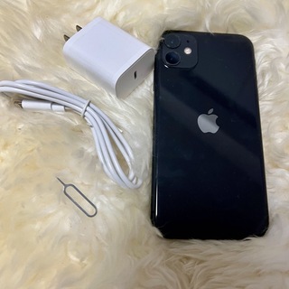 アイフォーン(iPhone)のiPhone 11 ブラック 128 GB SIMフリー(スマートフォン本体)