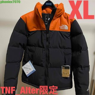 ザノースフェイス(THE NORTH FACE)のノースフェイスオルター限定 GTXレザーヌプシジャケット【ブラック×オレンジ】(ダウンジャケット)