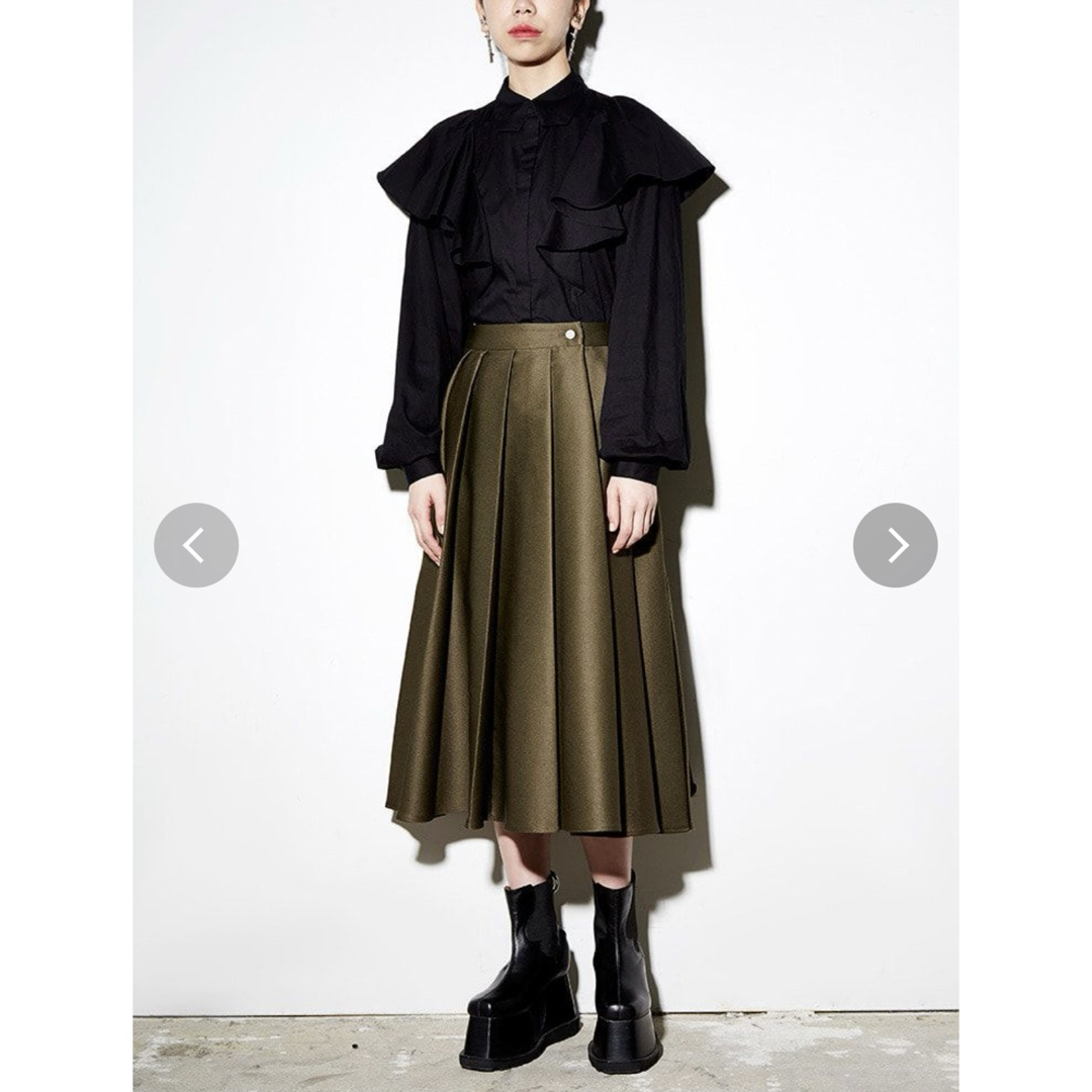 PAMEO POSE(パメオポーズ)の【PAMEO POSE】SLIT PLEATED SKIRT【Ｍサイズ】 レディースのスカート(ひざ丈スカート)の商品写真