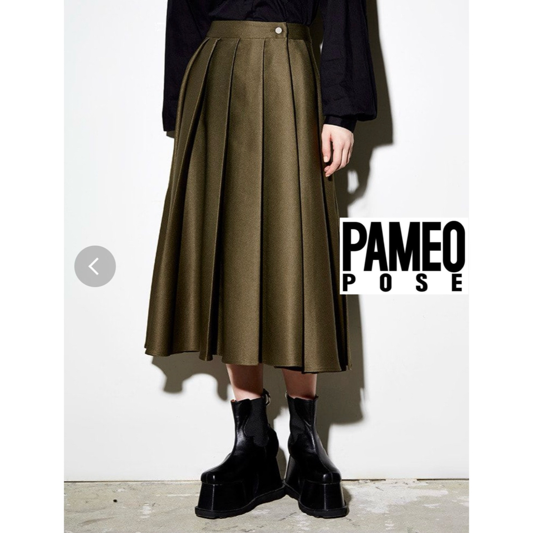 ミディ丈スカート【PAMEO POSE】SLIT PLEATED SKIRT【Ｍサイズ】