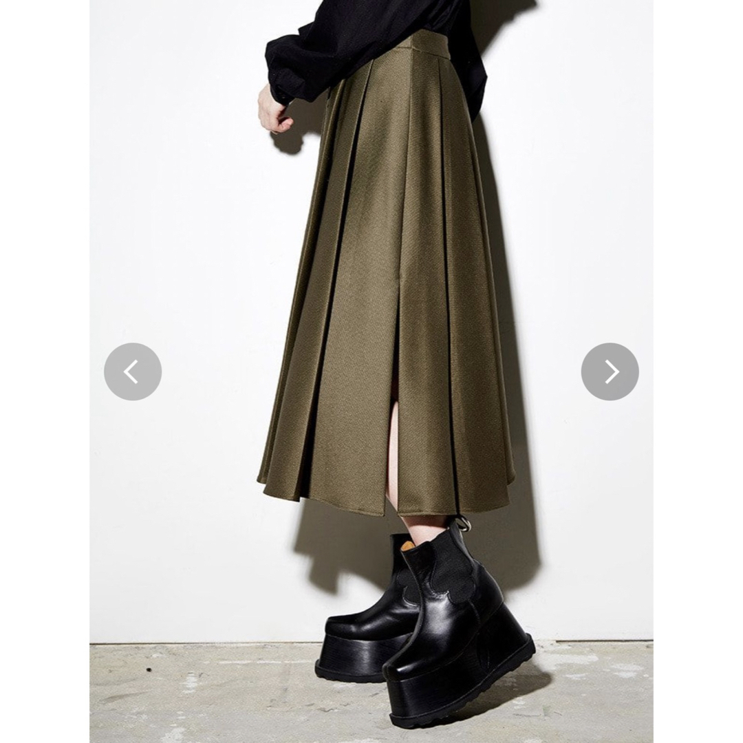 PAMEO POSE(パメオポーズ)の【PAMEO POSE】SLIT PLEATED SKIRT【Ｍサイズ】 レディースのスカート(ひざ丈スカート)の商品写真