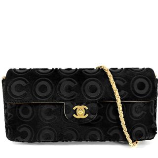 シャネル(CHANEL)のCHANEL シャネル ショルダーバッグ COCO ターンロック チェーン ココマーク　ココ 肩掛け バイカラー 鞄 かばん ハラコ  レザー   ブラック 黒 オレンジピンク ゴールド金具 レディース 春 秋 冬【中古品】(ショルダーバッグ)