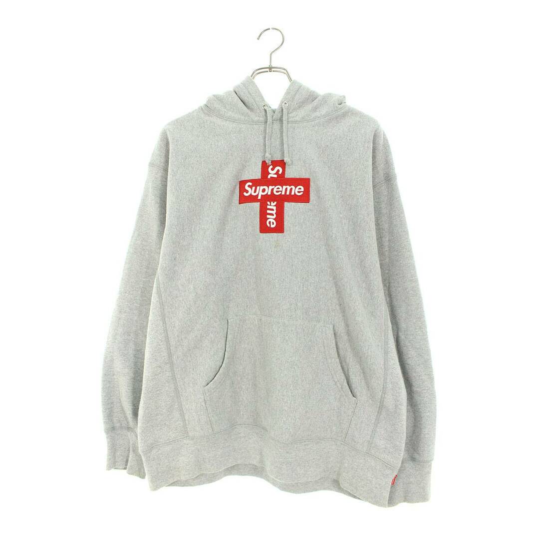 シュプリーム  20AW  Cross Box Logo Hooded Sweatshirt クロスボックスロゴフーデッドスウェットシャツパーカー メンズ Lトップス